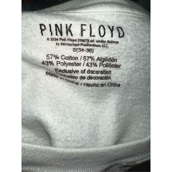 Pink Floyd Men's Embroidered  Long Sleeves Graphic Tee Ivory Size Small - Picture 4 of 4